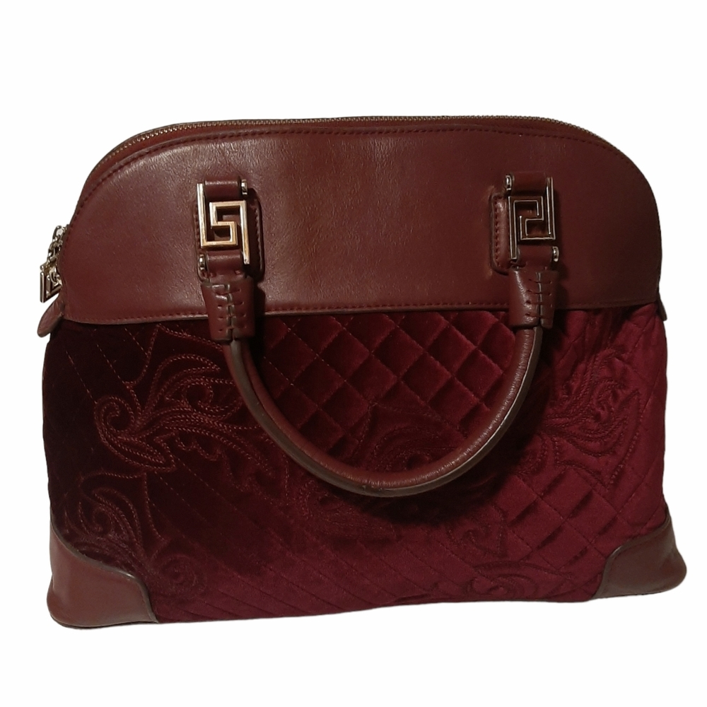 VERSACE Vanitas Athena Quilted Velvet Satchel - Picture 5 of 12